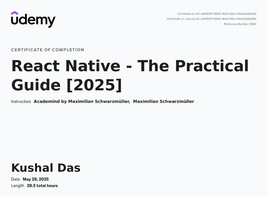 React Native - The Practical Guide [2025]
